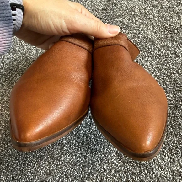 Pilcro Anthropologie Leather Ankle-Strap Flats brown size 9 - Picture 6 of 10